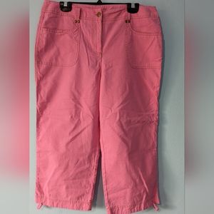 ⭐-Linen blend 🩷 Pink crop pants. straight leg
